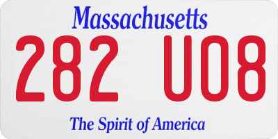 MA license plate 282UO8