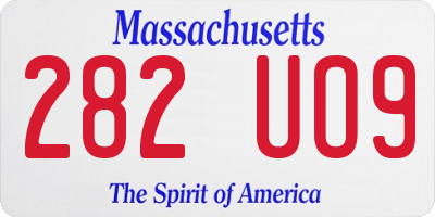 MA license plate 282UO9