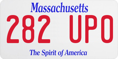 MA license plate 282UP0