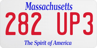 MA license plate 282UP3