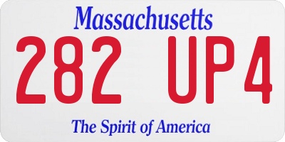 MA license plate 282UP4