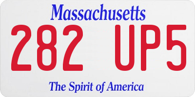 MA license plate 282UP5
