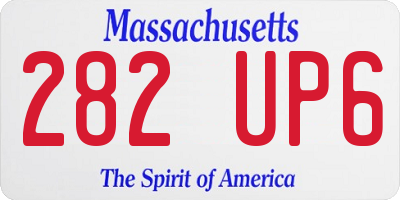 MA license plate 282UP6