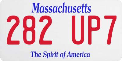 MA license plate 282UP7