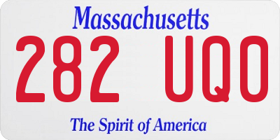 MA license plate 282UQ0