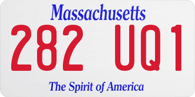 MA license plate 282UQ1