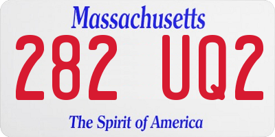 MA license plate 282UQ2