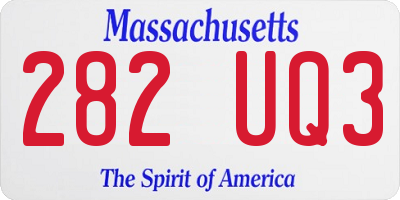 MA license plate 282UQ3