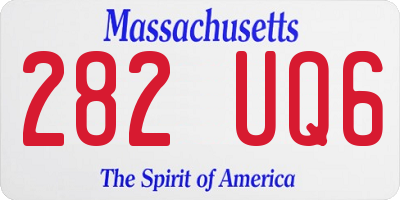 MA license plate 282UQ6