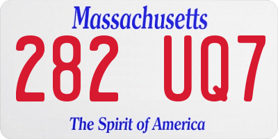 MA license plate 282UQ7