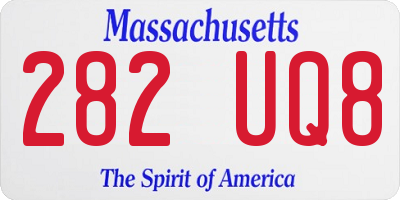 MA license plate 282UQ8