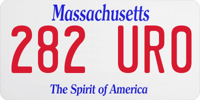 MA license plate 282UR0