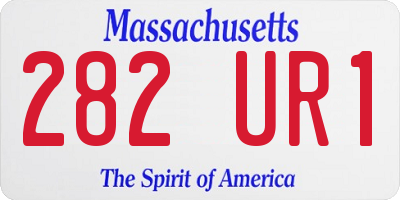 MA license plate 282UR1