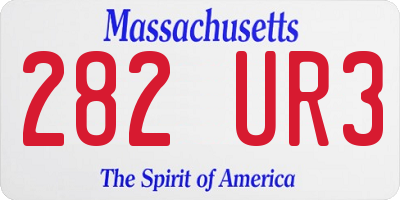 MA license plate 282UR3