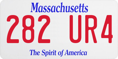 MA license plate 282UR4