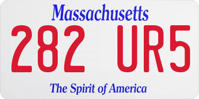MA license plate 282UR5
