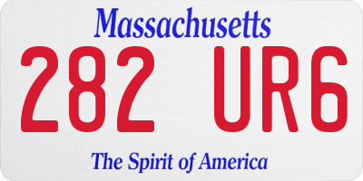 MA license plate 282UR6