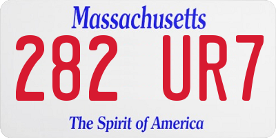 MA license plate 282UR7