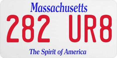MA license plate 282UR8
