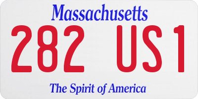 MA license plate 282US1