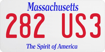 MA license plate 282US3