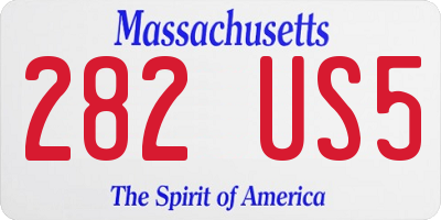 MA license plate 282US5