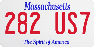 MA license plate 282US7