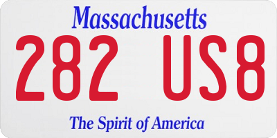 MA license plate 282US8