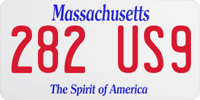 MA license plate 282US9