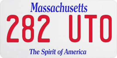 MA license plate 282UT0