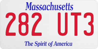 MA license plate 282UT3
