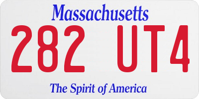MA license plate 282UT4