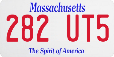 MA license plate 282UT5