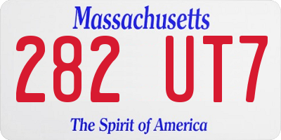 MA license plate 282UT7