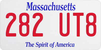 MA license plate 282UT8