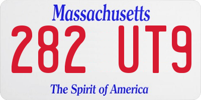 MA license plate 282UT9