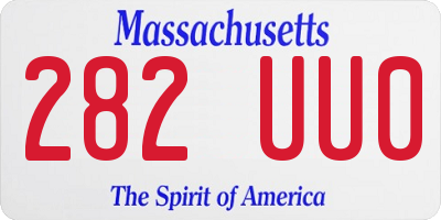 MA license plate 282UU0