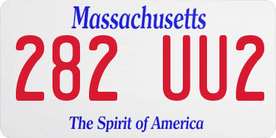 MA license plate 282UU2