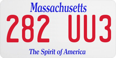 MA license plate 282UU3