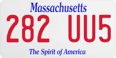 MA license plate 282UU5