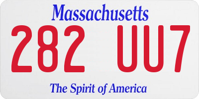 MA license plate 282UU7
