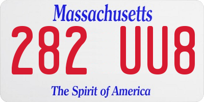MA license plate 282UU8