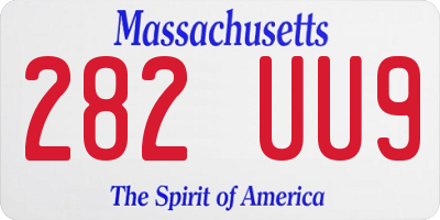 MA license plate 282UU9