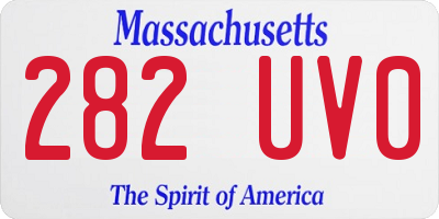 MA license plate 282UV0