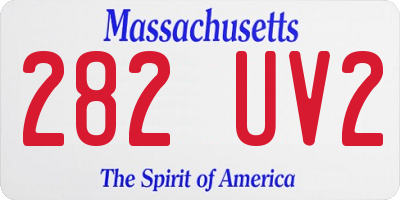 MA license plate 282UV2