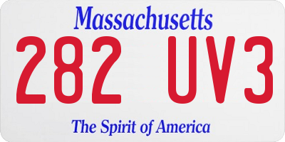MA license plate 282UV3