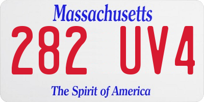MA license plate 282UV4