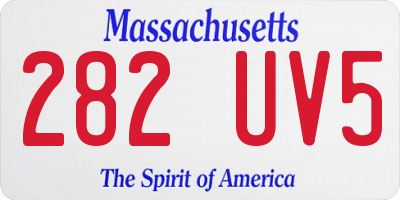 MA license plate 282UV5