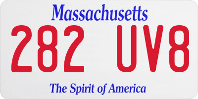 MA license plate 282UV8