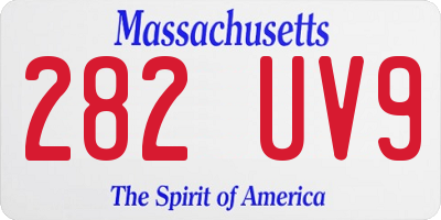 MA license plate 282UV9